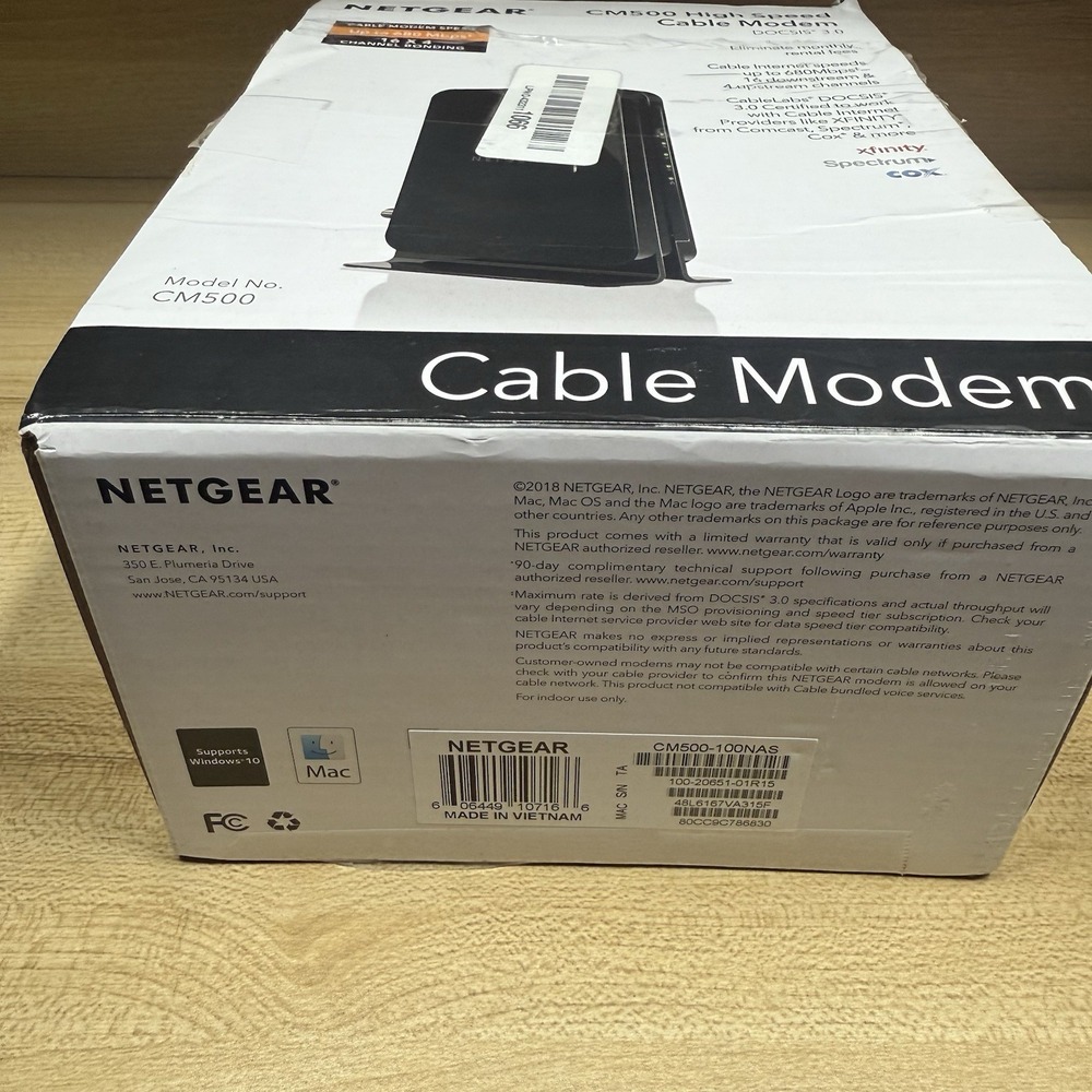 Netgear Model CM500 High Speed Cable Modem Speed Up to 680 Mbps Docsis 3.0 - Picture 4 of 6